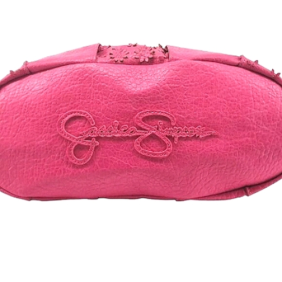 Like New-Jessica Simpson Large Bubblegum Pink Flower Shoulder Bag - Picture 9 of 11